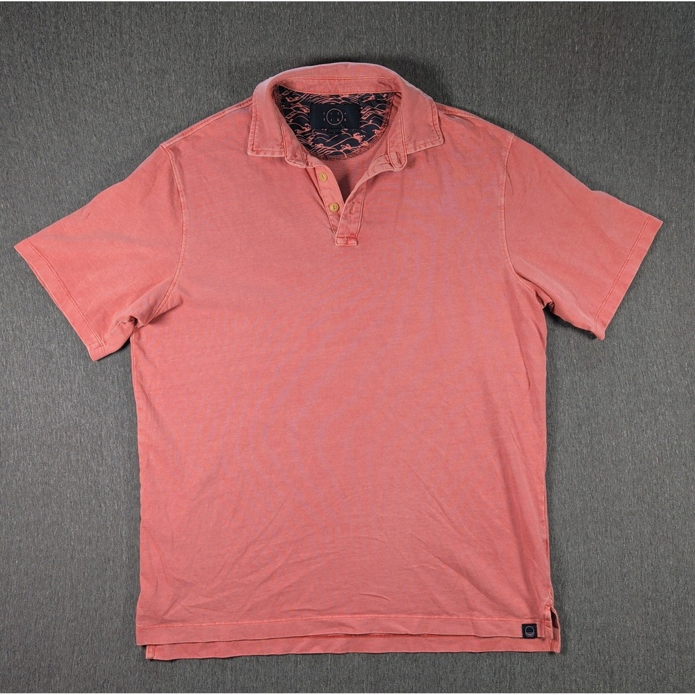 Even Tide Soft Cotton Polo Golf‎ Shirt Mens Sz L Faded Red Salmon Short Sleeve